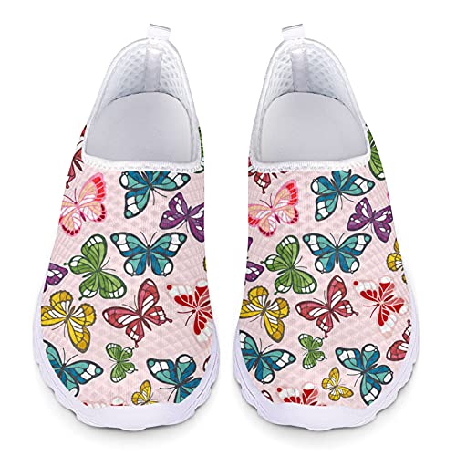 Belidome Colorful Butterfly Zapatillas de Deporte para Mujer Zapatillas de Malla Planas Zapatos para Caminar de Verano Transpirables Cover