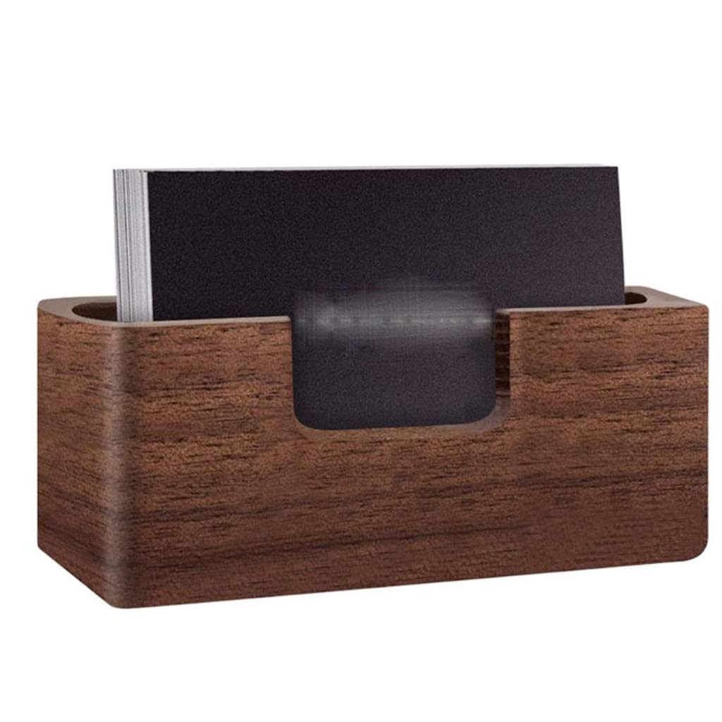 MOBYGKFY Professional Wooden Business Card Holder Desktop Convenient And