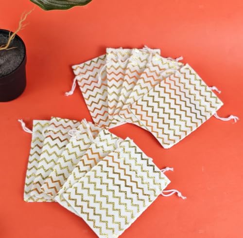 Image of SATYAM KRAFT 20 Pcs Jute Potli Bags for Wedding, Return, Festive Gifting | Eco-Friendly, Handmade Drawstring Bags for Jewelry, Sweets, Dry, Party, Reusable & Biodegradable (Pack of 20) (color 12)