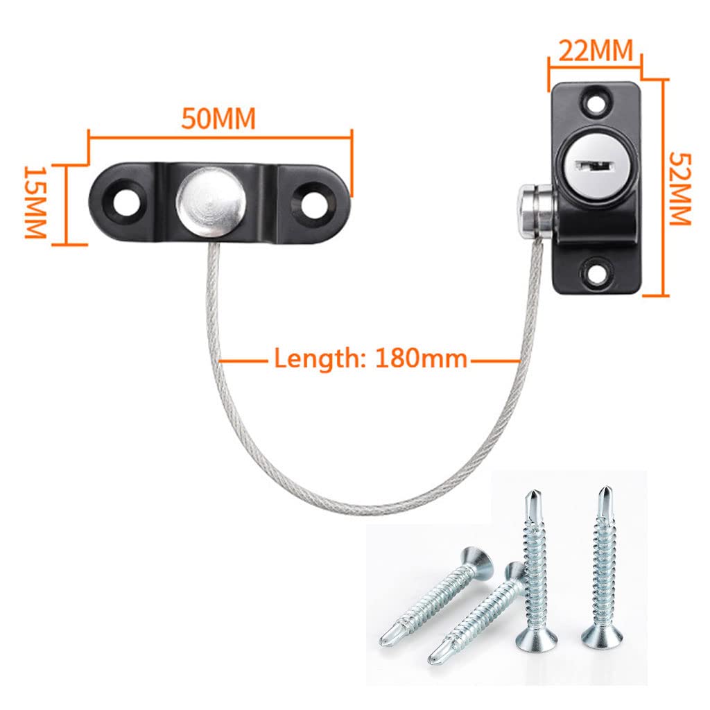 Cerraduras de seguridad para ventanas, cerraduras de seguridad para niños, cerraduras de cable duraderas con tornillos para uso doméstico y comercial