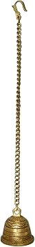 Brass Bell Medium | Traditional Hanging Temple Bell for Puja & Decor | Clear Sound | 3.2 x 3.2 x 23 Inch | 790 Gram | 1 Pc