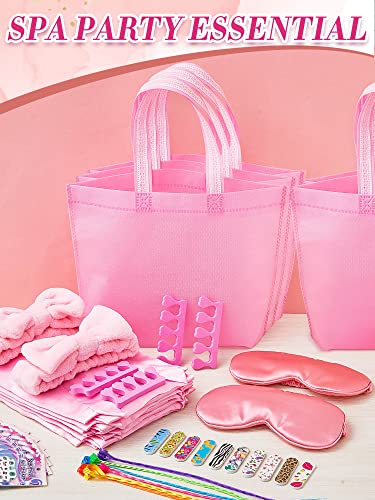 Xuhal 92 Pcs Spa Party Favors For Girls Slumber Party Supplies Kids Satin Robes Sleepover Party Supplies With Gift Bags For Girl Kids Birthday Party Supplies Gifts Total 10 Sets (Pink, 10) #TOP6
