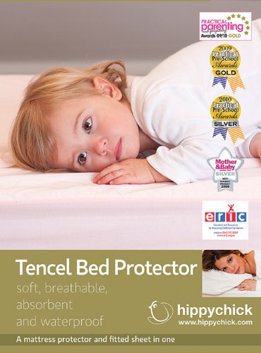 Protège-matelas 1 personne Hippychick en Tencel doux couleur jaune pâle