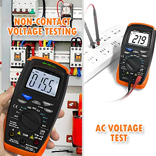 Btmeter Bt-41A Auto-Ranging Digital Multimeter, Trms Voltage Tester, Dmm For Ac/Dc Volt Amp Ohm Led Test With Ncv Data Hold Lcd Backlight #TOP5