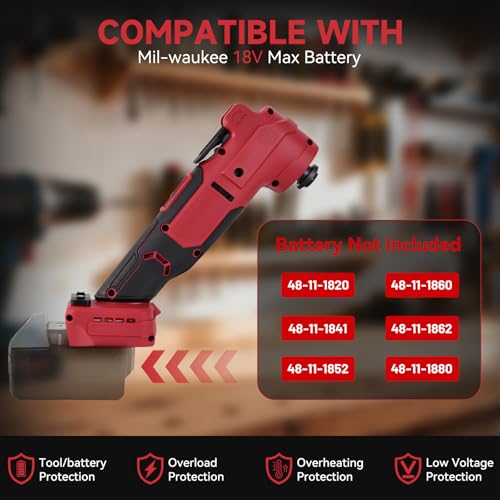Cordless Oscillating Tool for Mil-waukee 18V Battery, Max 21000 OPM Brushless Motor, 6 Variable Speed & Smart Auto Model, Anti-Vibration, 23PCS Oscillating Multi Tool for Sanding & Cutting(No Battery)
