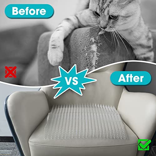 Touri 16 Pack 13x16 Inch Upgraded Cat Repellent Mat with Spikes, Deterrent Scat Mat, Indoor and Outdoor Solution to Keep Cats and Animals Away Furniture Counters and Yards