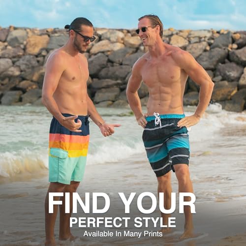 Image of Kanu Surf Men's Big Viper Extended Size Stripe Swim Trunk