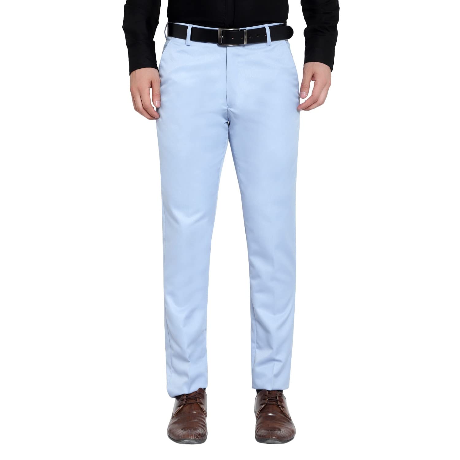 Men Regular Fit Polycotton Trouser Pant's Formal Trouser Casual Trouser Pant |Sky Blue | 32-picture-15