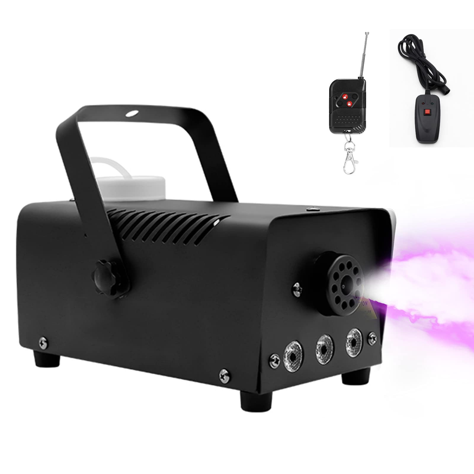 LEFEDA Macchina del Fumo a LED, Macchina del Fumo da 500 W, nebulizzatore per Effetti scenici con Telecomando cablato, per Feste di Natale