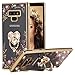 Galaxy Note 9 Case Ring Holder, Miniko(TM) Soft Slim Bling Rhinestone Floral Crystal TPU Plating Rubber Glitter Case Cover with Detachable 360 Finger Kickstand Bling Ring Holder for Galaxy Note 9 Gold