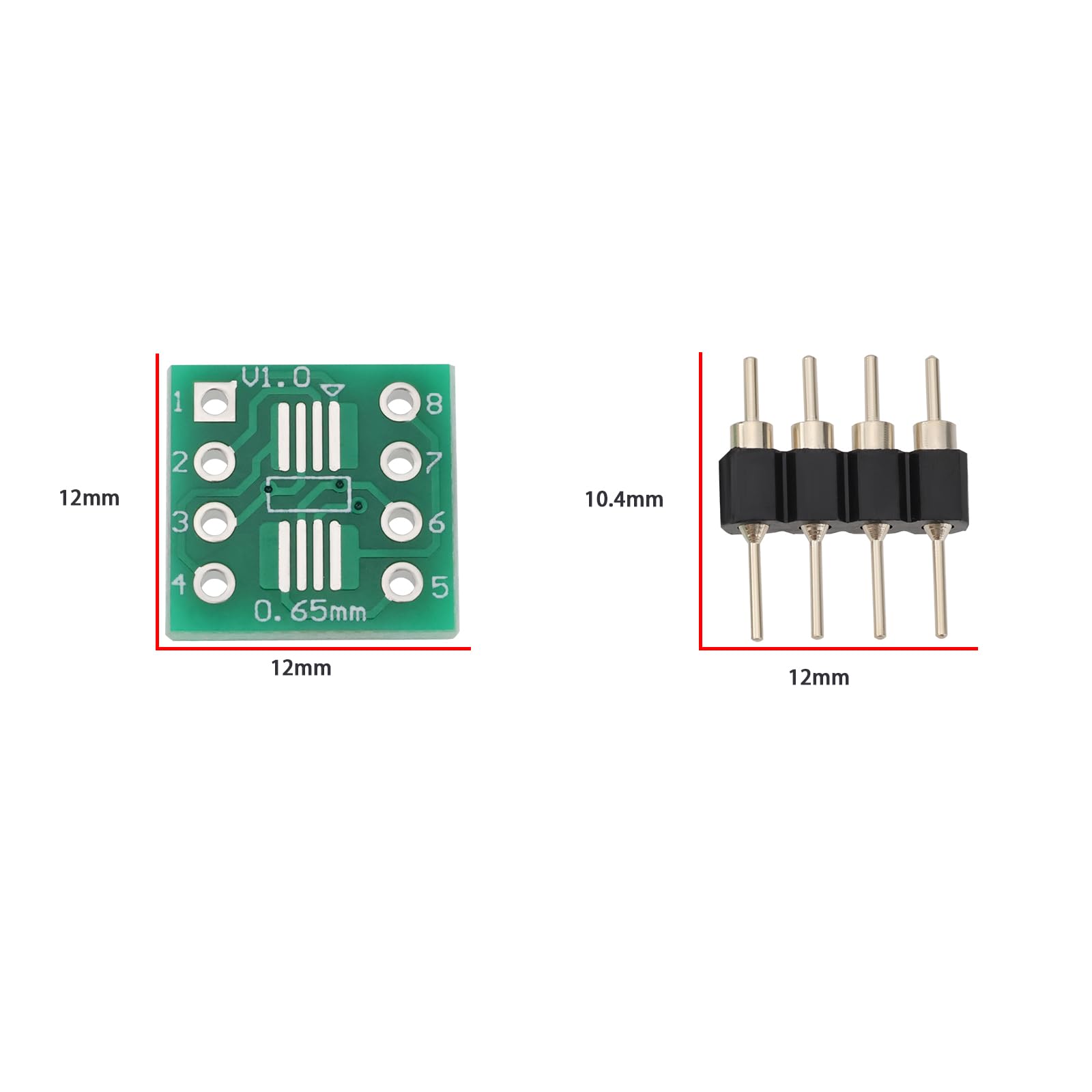 EMSea 10 Pz MSOP8 SOP8 SOIC8 A DIP8 Convertitore PCB Board Con 4 Pin Placcati In Oro Per Laboratorio Fai Da Te Industria Riparazione Apparecchiature Elettroniche