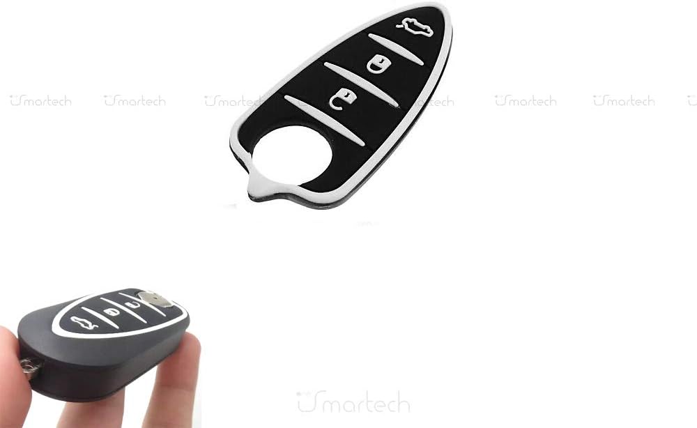 1neiSmartech 3 Keys Car Keyboard With Rubber Buttons For Alfa Romeo Mito Gto 159 Brera Giulietta (Black with White Inserts)