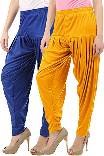 Image of Buy That Trendz Womens Patiala Pants Combo Pack of 2 Viscose Dhoti Patiyala Salwar Harem Bottoms Pants