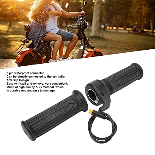 ZAWELIYO 1 Pair Electric Bike Throttle Handle 20X, 3Pin Rotating Throttle Cable Handle for 22.2mm Handlebar, Non Slip Design - Image 2