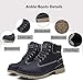 Eagsouni Snow Boots Womens Mens Winter Flat Ankle Booties Warm Fur Lined Fashion Combat Leather Shoes Casual Sneakers Work Walking Hiking Lace Up Outdoor