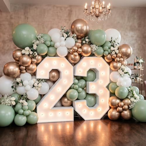 Image of RUBFAC 135pcs Chrome Gold Balloons Different Sizes Pack of 18 12 10 5 Inch, Latex Metallic Gold Balloon Garland Arch Kit for Graduation Wedding Happy Birthday Party Decoration