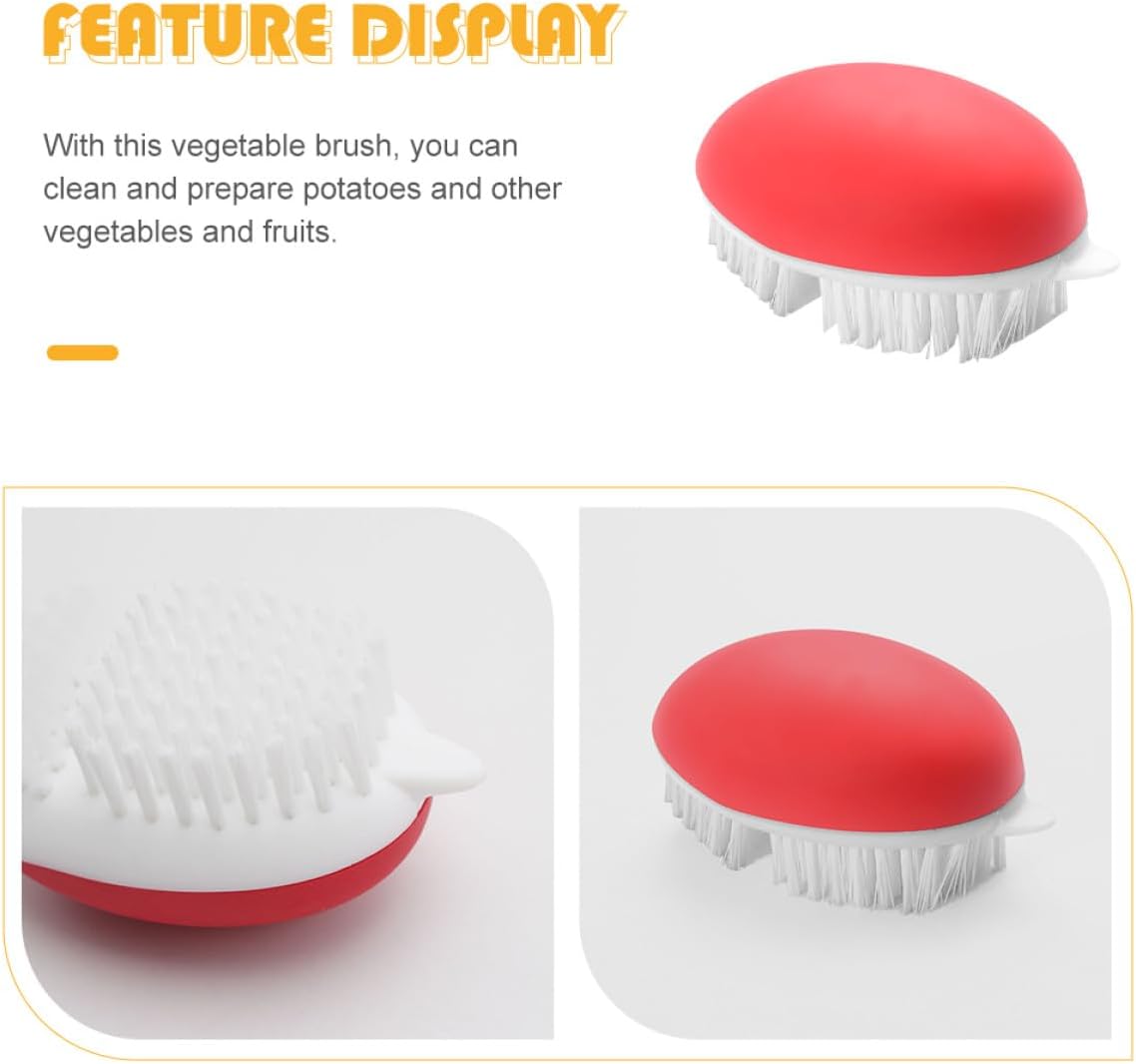 Fruit Vegetable Brush Scrubber, Ergonomic Palm Handle for Kitchen Sink