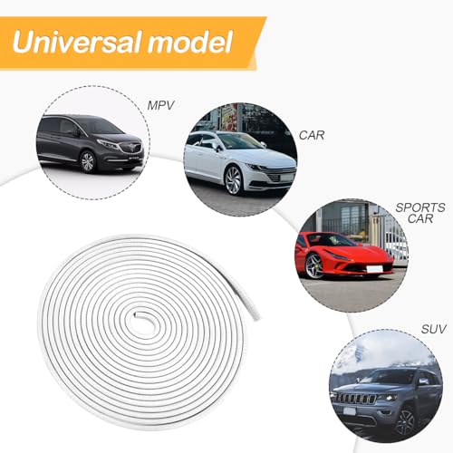 Image of Osilly Car Door Edge Guards, 16Ft Rubber Seal Car Door Edge Trim, U Shape Door Edge Protector Guard, Aluminum Weather Proofing Automotive Door Edge Molding Protection for Most Car (White)