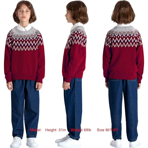 Image of BOBOYOYO Boys Sweaters 100% Cotton Cable Knit Kids Sweater Striped Pullover
