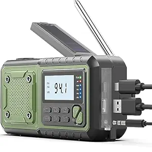 SIYEGK Emergency Weather Hand Crank Radio 5000mAh, NOAA AM FM Portable Solar Battery Power Bank Alert Radio with Flashlight, Gifts Ideas for Men Dad Husband, Cool Gadgets for Home Outdoor (Green)