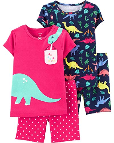 Pijamas de dinosaurio Carter's 4 piezas ropa de dormir de algodón para bebé de 9 meses multicolor 2