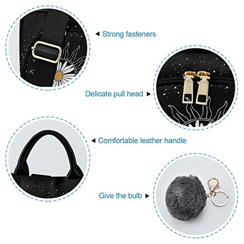 Image of ALAZA Daisy Flower Sun Moon Backpack Purse for Women Anti Theft Fashion Back Pack Shoulder Bag Multicoloured One Size