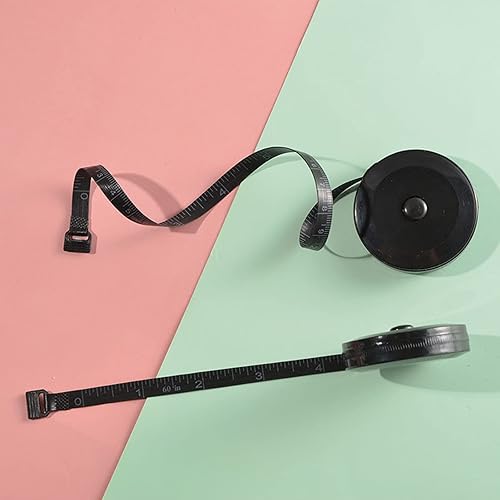Miniatura 4 de Paquete de 3 cintas métricas retráctiles automáticas suaves para medir el cuerpo, cintura corporal, artesanía de costura a medida, cinta digital de