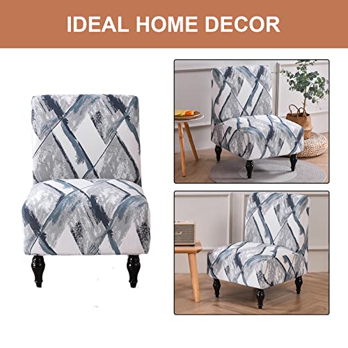 Image of Eco-Ancheng Armless Chair Slipcover - Removable, Washable, Printed Accent Chairs for Living & Dining Room
