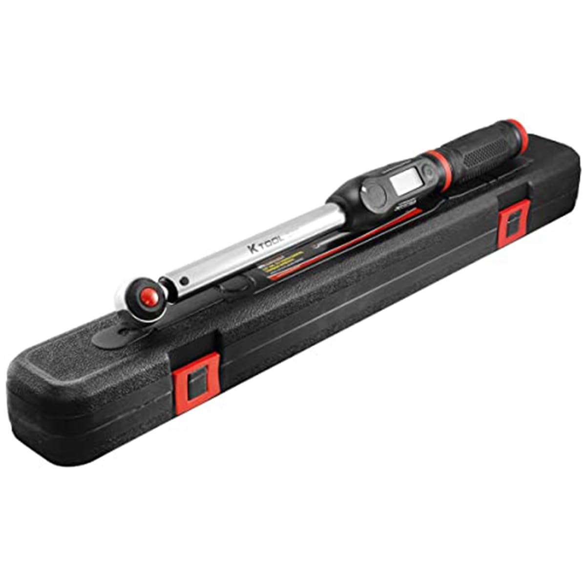 K Tool International 72134 Ratcheting Digital Torque Wrench with 1/2" Drive, 72 Teeth, 29.5-147.5 ft-lbs, 40-200 Nm, Black
