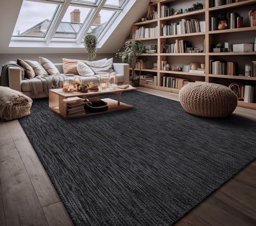 Paco Home Alfombra Exterior Interior Balcón Terraza Alfombra Cocina Monocolor Jaspeado, Tamaño:140x200 Cm, Color:Antracita Paco Home Alfombra Exterior Interior Balcón Terraza Alfombra Cocina Monocolor Jaspeado, Tamaño:140x200 Cm, Color:Antracita