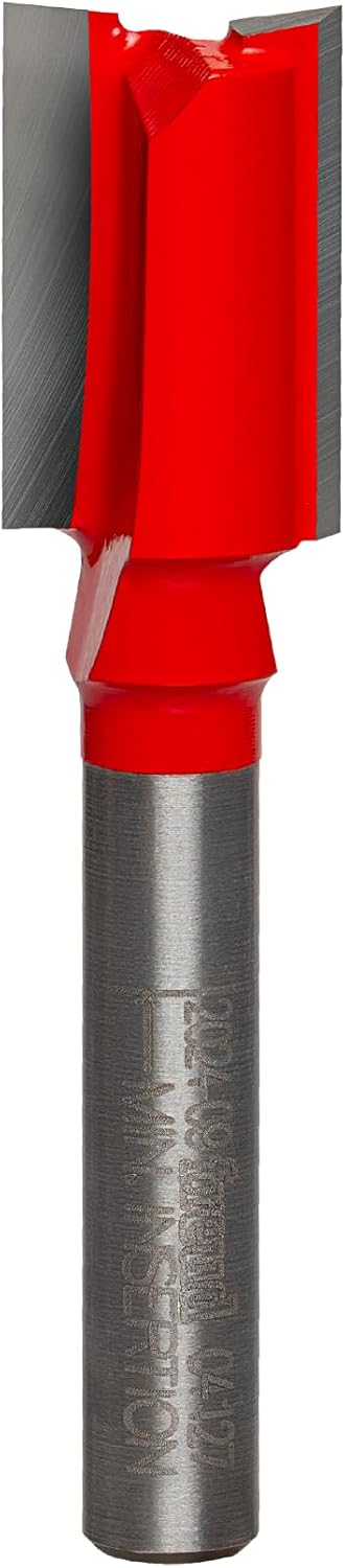 Freud Double Flute Straight Bit with Tico Hi-Density Carbide for Maximum Performance - 15/32" Diameter, 1/4" Shank Dia., 3/4" Height, 2" Length - 04-127