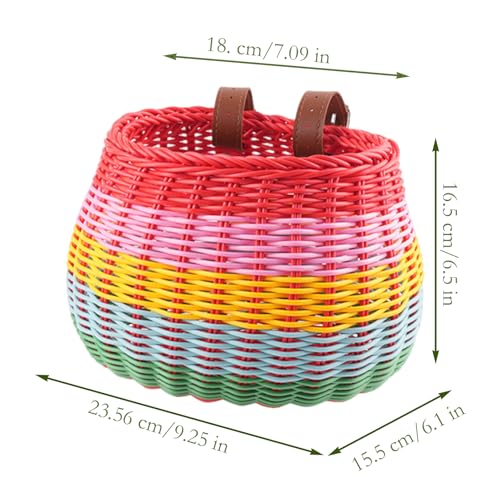 Cesta para bicicleta infantil desmontable y tejida a mano 2