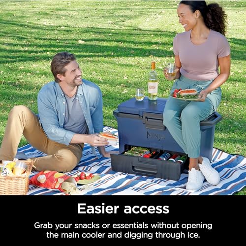 Ninja FB151BL FrostVault 50qt Hard Cooler with Dry Zone, Integrated Fridge-Temp Dry Storage Drawer, Premium Heavy-Duty Insulated Cooler, Keeps Ice for Days, Lakeshore Blue by Ninja - Image 6