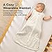 2-Pack Baby Sleep Sacks,Zipper Wearable Blanket - 0.5TOG Organic Cotton,Lightweight,Soft Cozy Toddler Sleeping Sack 6-12 months,Easy to Wear Large Newborn Transition Swaddles Sleepsacks(BumbleBear, M)