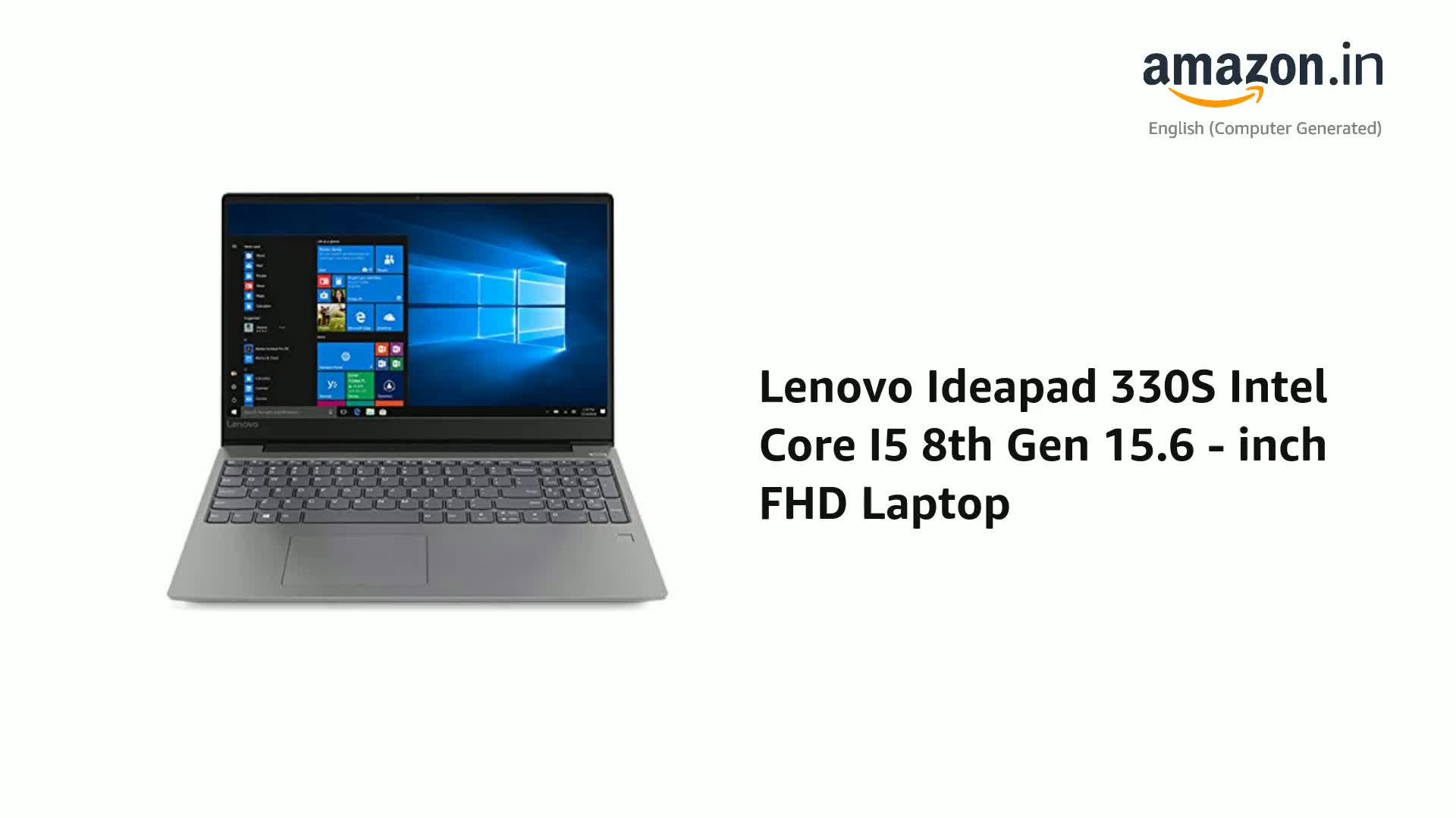Lenovo Ideapad 330S Intel Core I5 8th Gen 15.6 - inch FHD Laptop