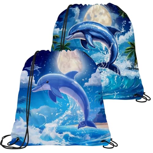 Sac cordon dauphin imperméable lot de 2 pour sport