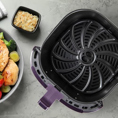 BERGNER CHARCOAL - PFAS-Freie Heißluftfritteuse 1800W 6.9L - 8 Kochprogramme - Air Fryer mit Keramikbeschichtung - Temperatureinstellung 80-200°C - Timer bis zu 30 min - Gesundes & Ölfreies braten – Bild 7