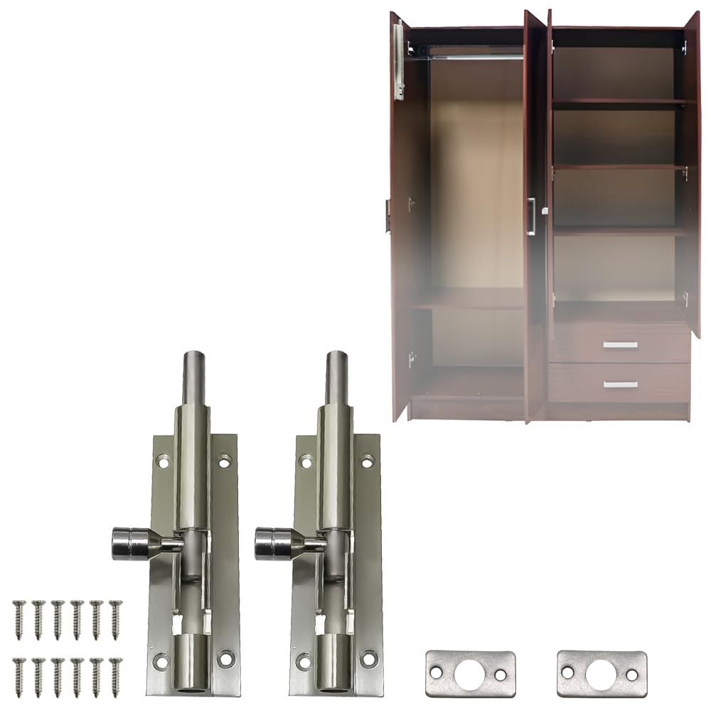 Volo Super Marble Towerbolt/Door Latch for Inside Cupboard Door with Extra Height, 1" Height Tower Bolt, for Latching Cupboards Doors from Inside, Pack of 2 Pieces (4", 4) (B0C5T85DHS) Amazon Price History, Amazon Price Tracker