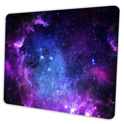 SHALYSONG Galaxy Mouse Pad, 9.5"x7.9" Purple Nebula Design Gaming Mousepad