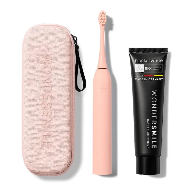 Wondersmile Schallzahnbürste PRO Bundle - Testsieger 2026 - Elektrische Zahnbürste im Set (Travel Care Bundle, Atomic Rose)