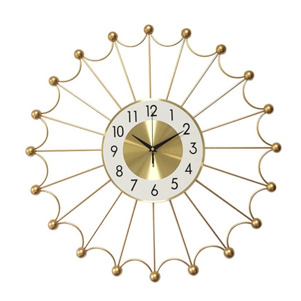 MYUYEE Farmhouse Vintage Clock Modern Battery Powered Clock Sweep and Silent 24 Inch Round Metal Clock Bedroom Home ation for Bedroom Office,A-60 * 60cm