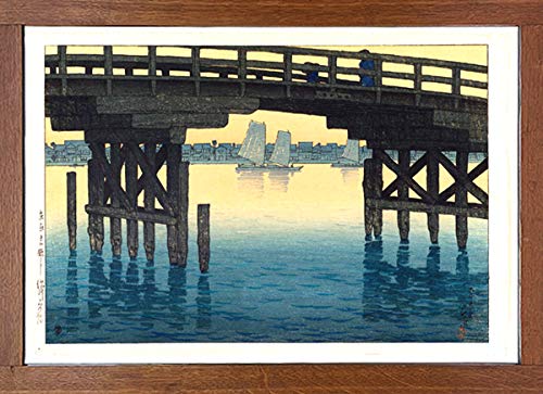 Amazon.co.jp: 川瀬巴水 「東京十二題 深川上の橋」版画 大判ポスター