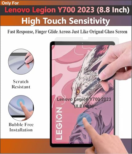 Image of Screen Guard Compatible With Lenovo Legion Y700 2023 (8.8 Inch) Flexible 9H Hardness Fiber Screen Protector Not a Tempered Glass.