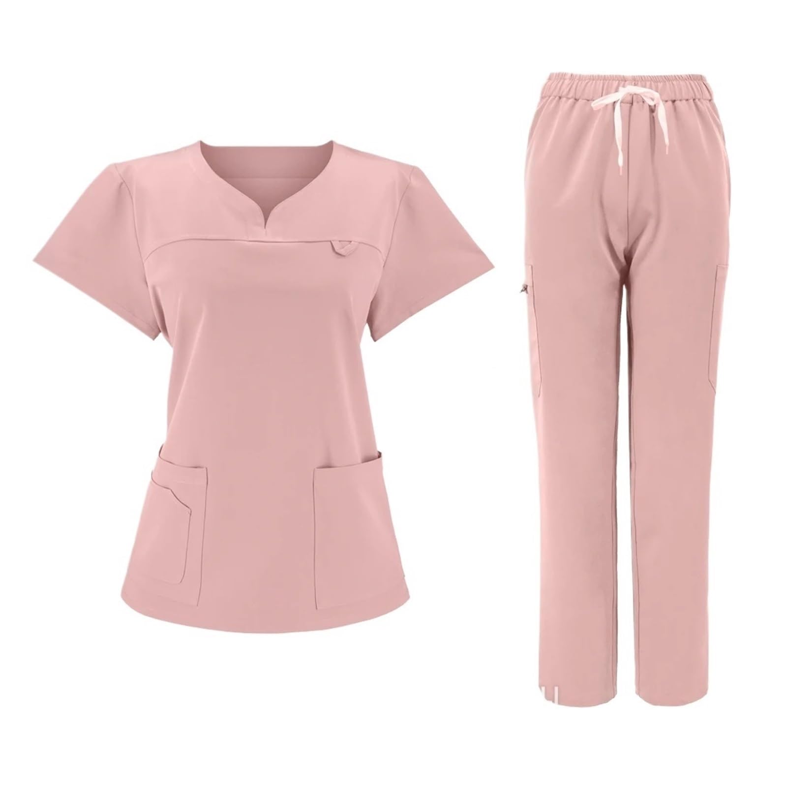Conjuntos de Uniformes médicos elásticos y Ajustados, quirófano, Enfermera for Mujer, Traje Color sólido para Enfermera