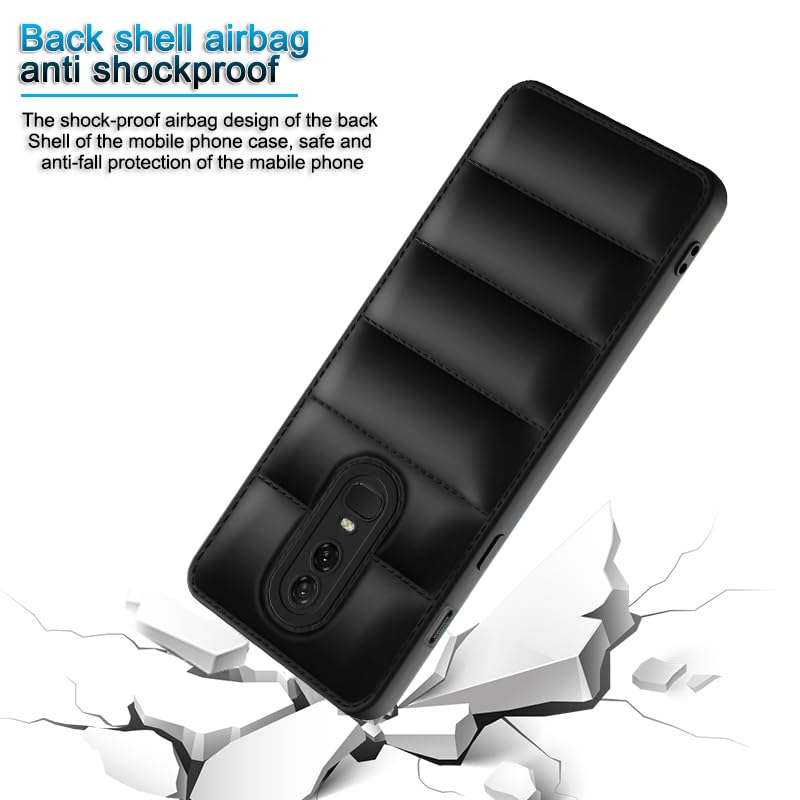 Image of Plus Puffer Case Camera Protection Soft Back Cover for OnePlus 6 - Black