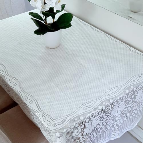 Toalha de Mesa Renda Retangular 6 lugares 2,17 x 1,60 (Branca)