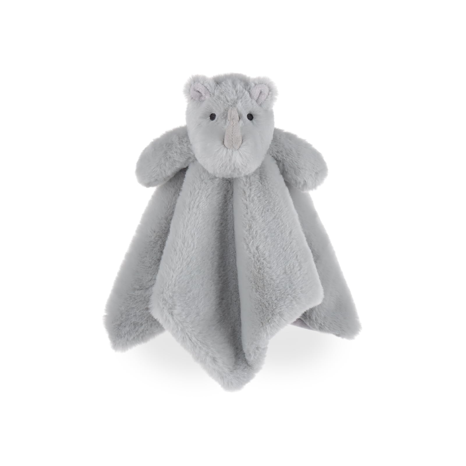 Apricot Lamb Clever Rhino Cute Comforter Soft Loveys for Baby Boy and Girl, Security Blanket for Babies, Infant and Toddlers, Grey 14x14 Inches