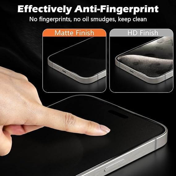 Image of Tempered Glass Screen Protector (For iPhone 16 Pro (Privacy))