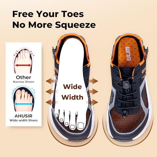 Image of Mens Closed Toe Wide Width Hiking Sandals Summer Walking Water Shoes Comfortable Recovery Fisherman Sport Sandals