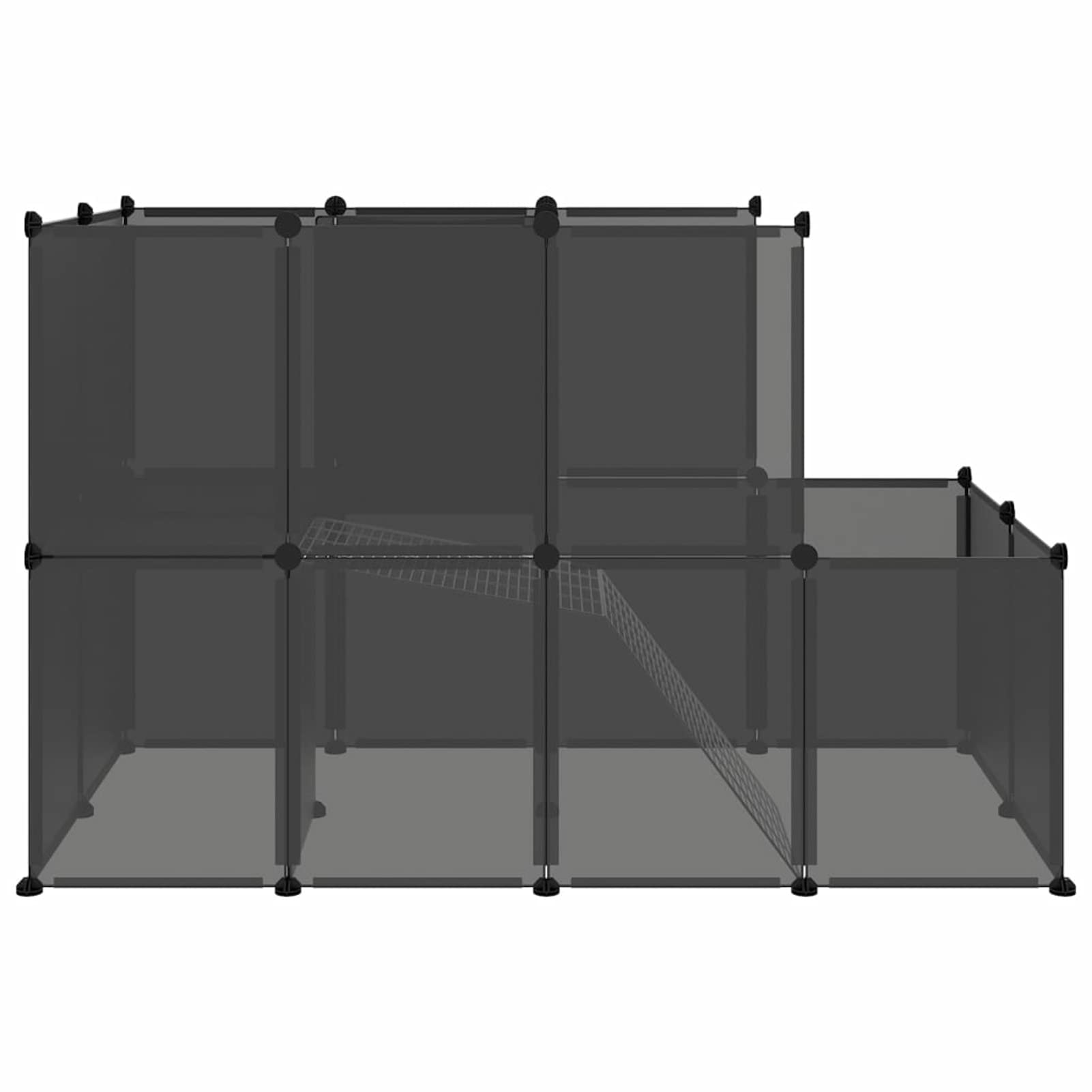 Jaula para Animales pequeños Negro PP y Acero 142x74x93 cm, Jaulas para Conejos, Jaula Cobaya, Jaula Hamster, Jaula para Gatos, Jaula Chinchilla, Recinto para Conejos